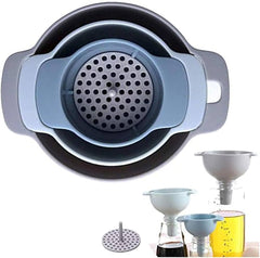 Plastic Oil Water Spices  Filter Funnel Strainer Funnels