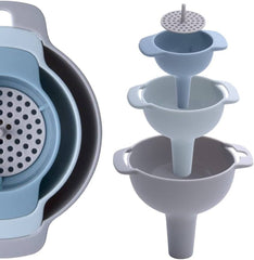 Plastic Oil Water Spices  Filter Funnel Strainer Funnels