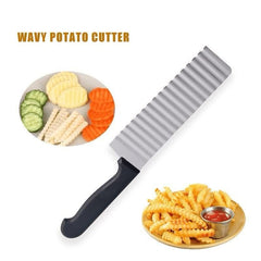 Wavy potato cutter knife